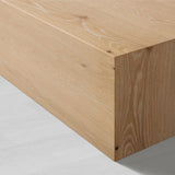 Sullivan Rectangular Oak Coffee Table Black Plinth Base Cocktail Table Wood Living Room Center Tea Table