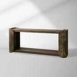 Alvaro Primavera Wood Entryway Console Table Oxidized Aluminum Hallway Entrance Table