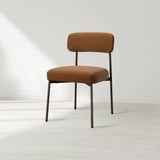 Billie Performance Fabric Dining Chair Modern Antiqued Iron Frame Living Room Chairs