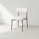 Billie Performance Fabric Dining Chair Modern Antiqued Iron Frame Living Room Chairs