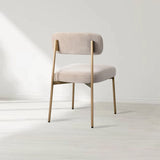Billie Performance Fabric Dining Chair Modern Antiqued Iron Frame Living Room Chairs