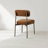 Billie Performance Fabric Dining Chair Modern Antiqued Iron Frame Living Room Chairs