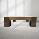 Telluride Square Oak Coffee Table Wood Cocktail Table Living Room Center Tea Table Vintage Cocktail Table