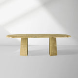 Zyra Solid Green Onyx Dining Table Solid Stone Dining Table