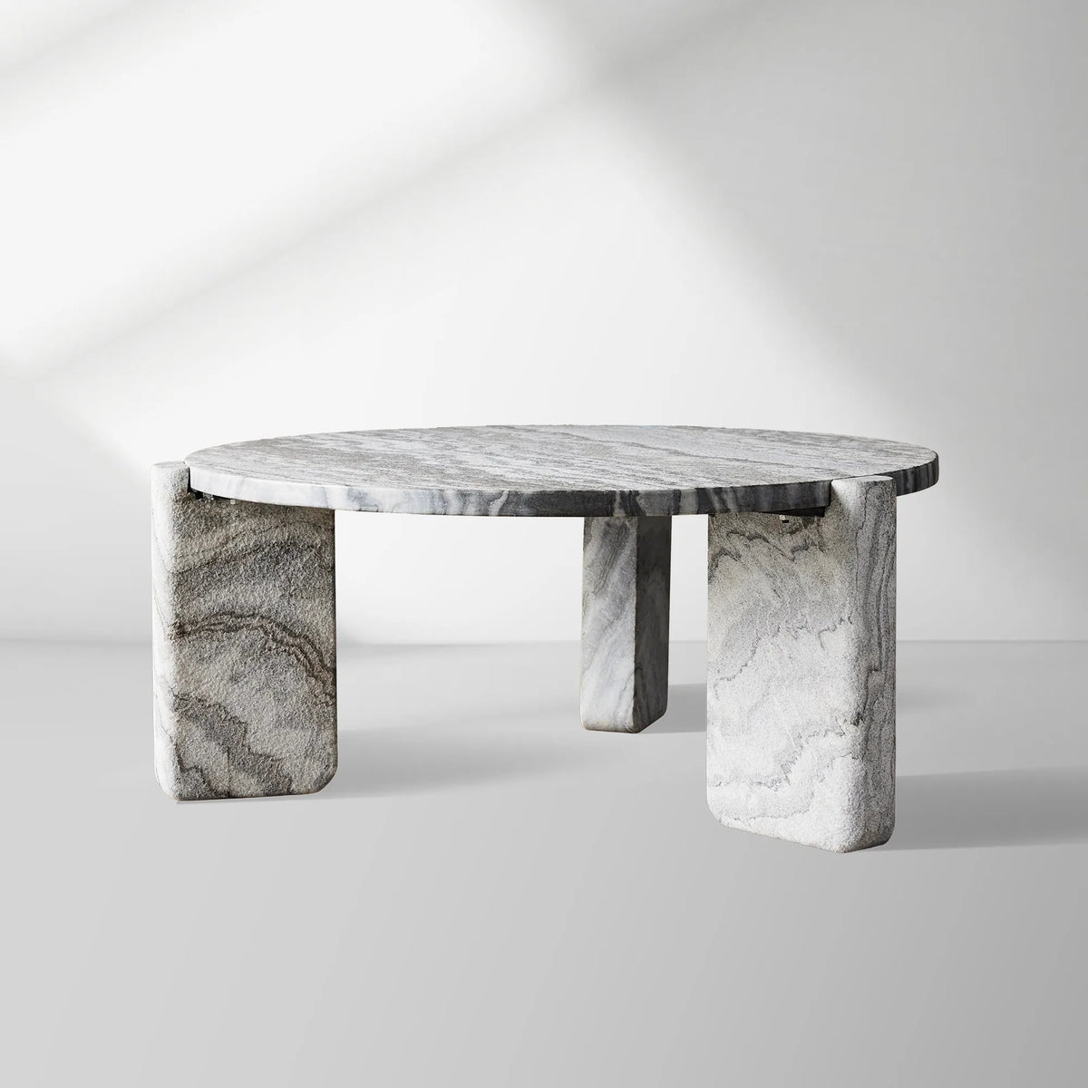 Lonelle Solid Natural Stone Coffee Table Modern Cocktail Table Living Room Center Tea Table