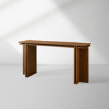 Eaves Layered Oak Entrance Console Table Mdernity Wood Entryways Wallway Table