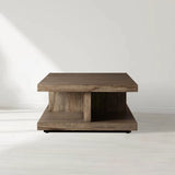 Leandro Reclaimed Oak Coffee Table Wood Living Room Center Tea Table Timeworn Cocktail Table