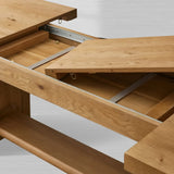 Redding Extending Dining Table in Oak Wood with Two Self-Storing Leaves