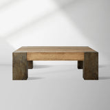 Telluride Square Oak Coffee Table Wood Cocktail Table Living Room Center Tea Table Vintage Cocktail Table
