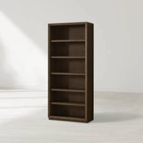 Nason Modular Bookcase Oak Wood Tall Display Cabinets with LED Lighting