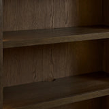 Nason Modular Bookcase Oak Wood Tall Display Cabinets with LED Lighting