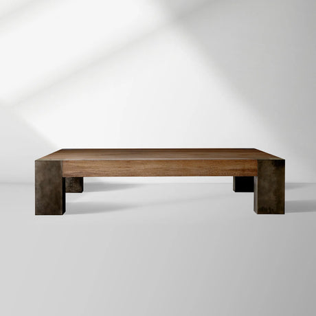Telluride Square Oak Coffee Table Wood Cocktail Table Living Room Center Tea Table Vintage Cocktail Table
