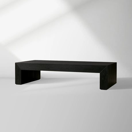 Sullivan Wood Waterfall Coffee Table Rectangle Rural Cocktail Table Oak Wood Center Tea Table
