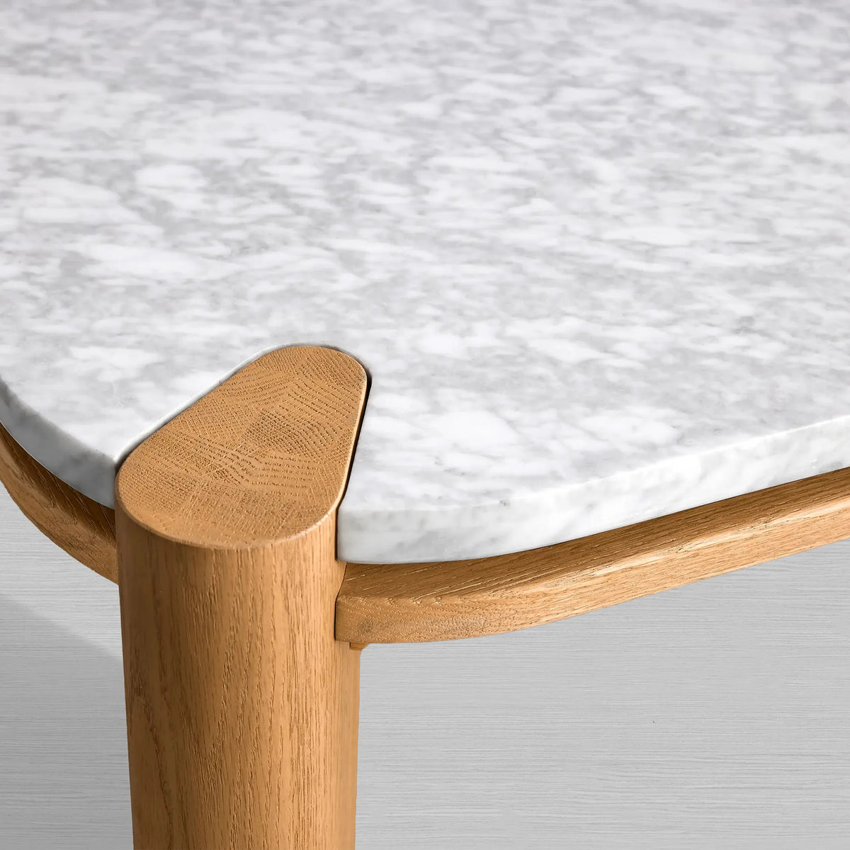Pyet Marble Coffee Table Oak Wood Base Cocktail Table Elegance Living Room Center Tea Table