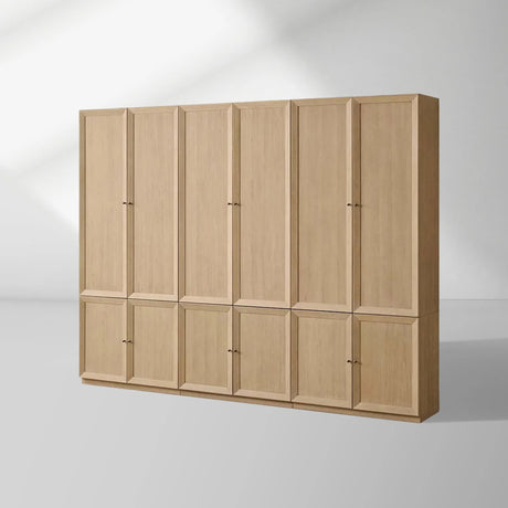 Nason Modular Oak Tall Display Cabinet Modern Living Room Large lockers