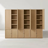 Nason Modular Oak Tall Display Cabinet Modern Living Room Large lockers