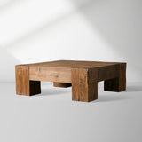 Ubud Square Reclaimed Teak Coffee Table Wood Living Room Center Tea Table Vintage Cocktail Table