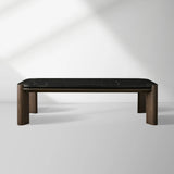 Pyet Marble Coffee Table Oak Wood Base Cocktail Table Elegance Living Room Center Tea Table