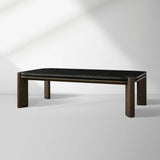 Pyet Marble Coffee Table Oak Wood Base Cocktail Table Elegance Living Room Center Tea Table