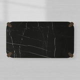 Pyet Marble Coffee Table Oak Wood Base Cocktail Table Elegance Living Room Center Tea Table