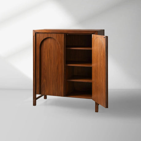 Rittman Entrance Hall Chest Mid-Century Sideboard Walnut Wood Buffet Storage Cabinet