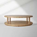 Corey Mappa Burl Round Coffee Table Glass Tabletop Cocktail Table Sofa Center Tea Table