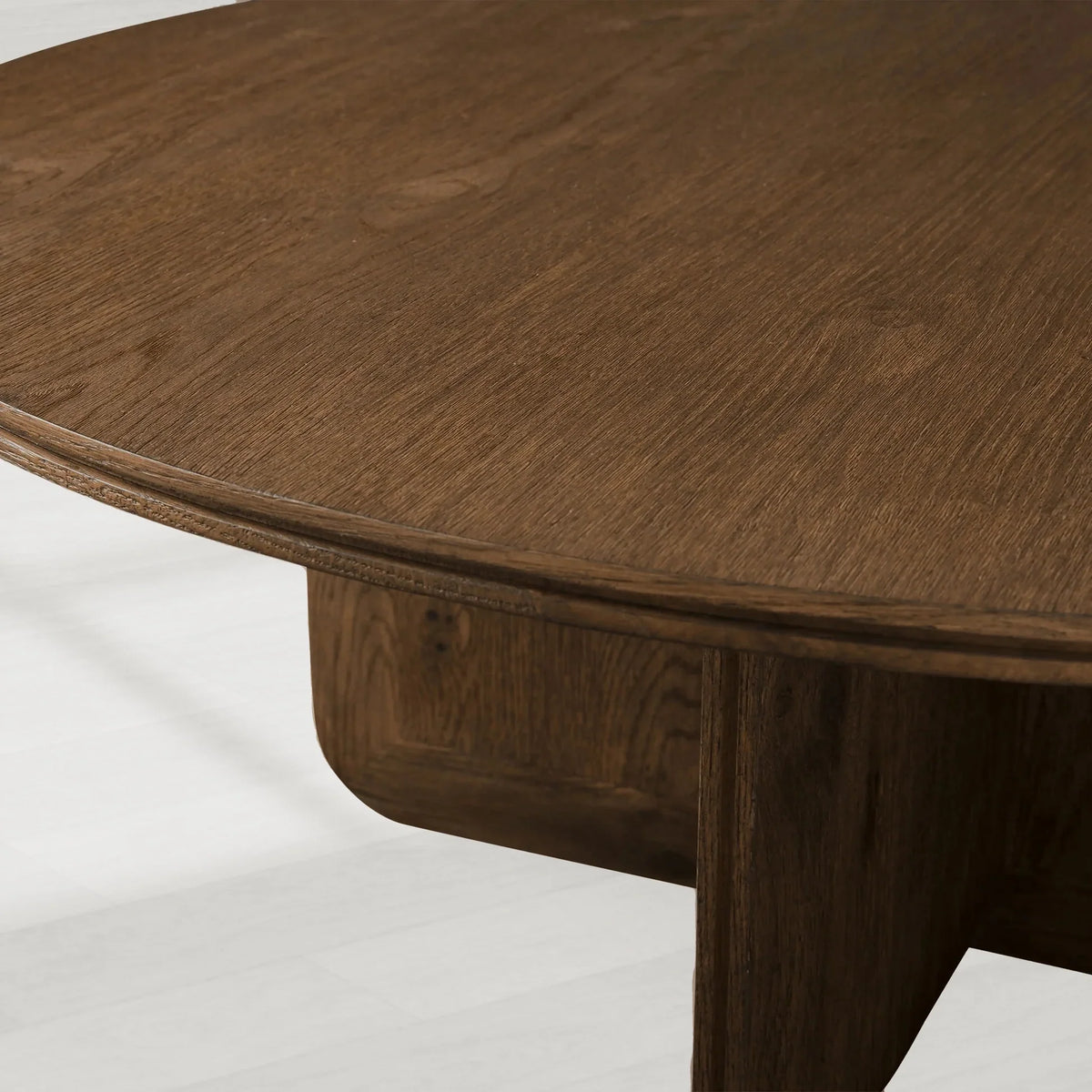Felton Oak Wood Round Coffee Table Wood Center Tea Table Minimalist Rural Cocktail Table