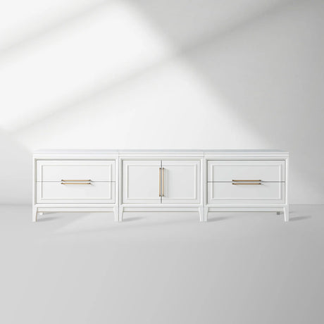 Rowan 4 Drawers TV Stand Unit Wood Entryways Storage Sideboard Cabinet Media Console