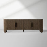 Astor Entryways Storage Sideboard Marble top Cabinet Oak Wood TV Stand Unit