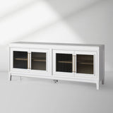 Rowan Wood TV Stand Unit Sideboard with Reeded Glass Doors Entrance Cabinet Media Console