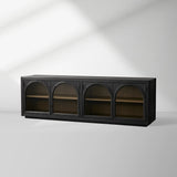 Hattie TV Stand Cabinet Oak Media Console Wood Sideboard Modern television Storage Side Unit