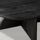 Calderone Round Coffee Table Mango Wood Cocktail Table Modern Sofa Center Tea Table