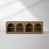Hattie TV Stand Cabinet Oak Media Console Wood Sideboard Modern television Storage Side Unit