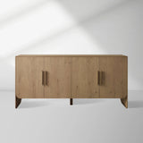 Felton Media Console Oak TV Stand Side Cabinet Television Storage Unit Wood Sideboard