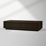 Sullivan Rectangular Storage Coffee Table Wood Center Cocktail Table Oak Tea Table with Drawers