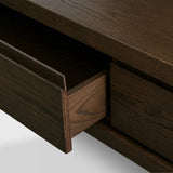 Sullivan Rectangular Storage Coffee Table Wood Center Cocktail Table Oak Tea Table with Drawers