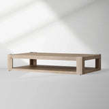 Devon Parson-Style Coffee Table Natural Oak Wood Living Room Center Tea Table Rectangular Cocktail Table