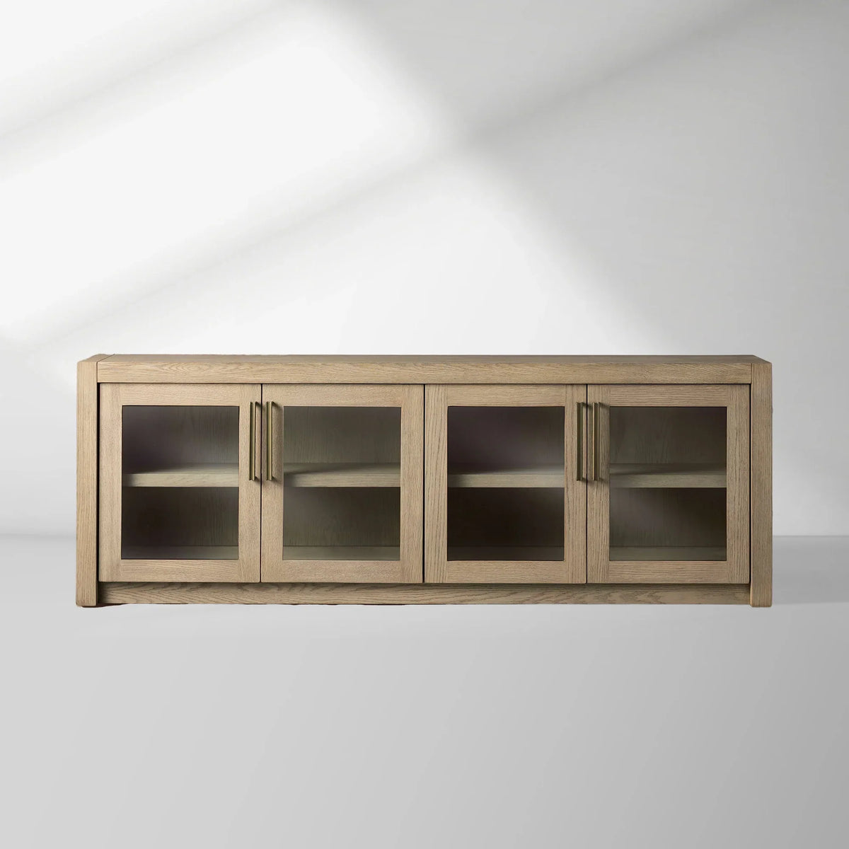 Bodhi Oak Media Console Wood TV Stand Side Cabinet Rustic Television Storage Unit Sideboard