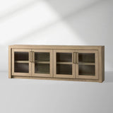 Bodhi Oak Media Console Wood TV Stand Side Cabinet Rustic Television Storage Unit Sideboard