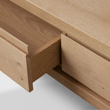 Sullivan Rectangular Storage Coffee Table Wood Center Cocktail Table Oak Tea Table with Drawers