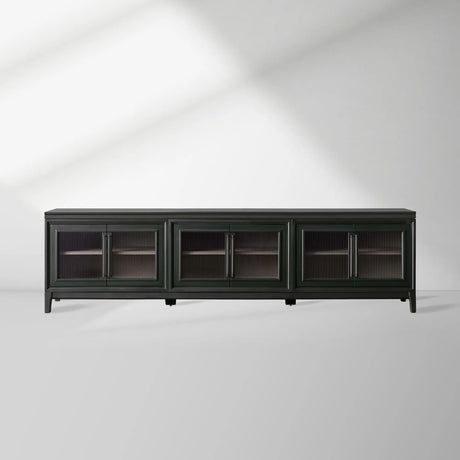 Rowan Wood TV Stand Unit Sideboard with Reeded Glass Doors Entrance Cabinet Media Console