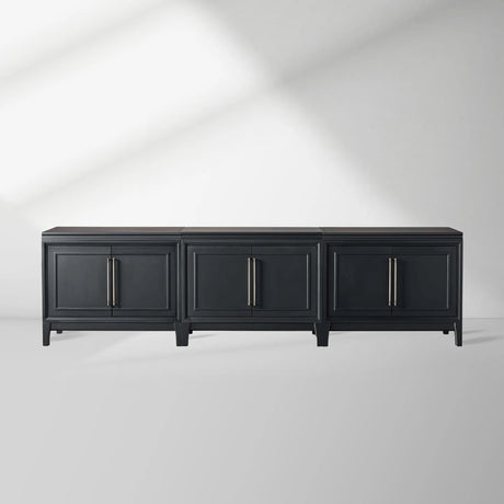 Rowan Modular Wood TV Stand Modern Sideboard Television Storage Unit with Wood Doors Entrance Cabinet