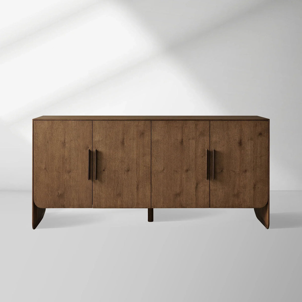 Felton Media Console Oak TV Stand Side Cabinet Television Storage Unit Wood Sideboard