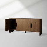 Felton Media Console Oak TV Stand Side Cabinet Television Storage Unit Wood Sideboard