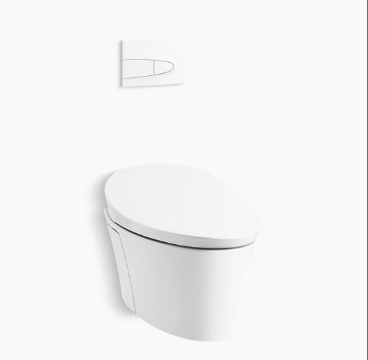 One-piece elongated smart toilet, dual-flush