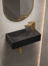 NAGA Spoleto Concrete Basin with Matching Pop-up Waste Rectangle with 1 Tap Hole Burberry Stone