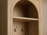 Hattie Oak Wood Entryway Cabinet Storage Tall Cabinet With Hooks