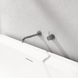 Mecca Wall Basin Mixer Separate Back Plate Handle Up 185mm Spout Gun Metal