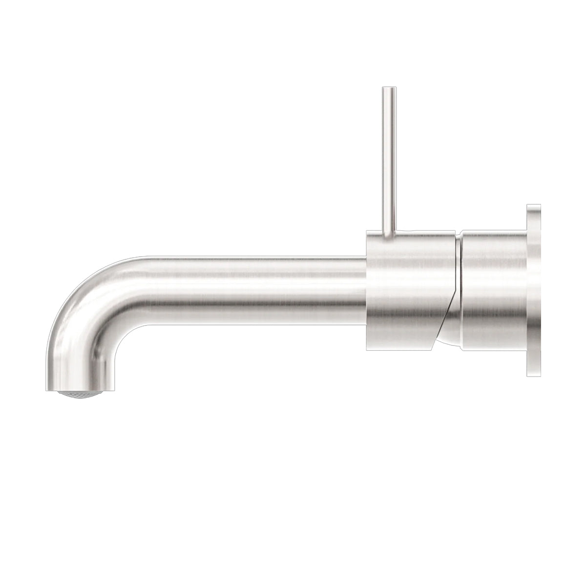 Mecca Wall Basin/Bath Mixer Separate Back Plate Handle Up 185mm Brushed Nickel
