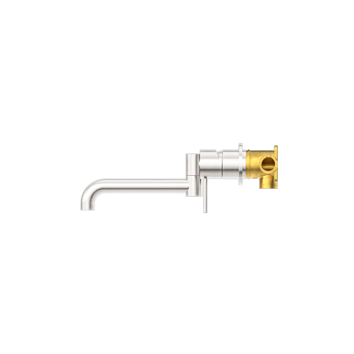 Mecca Wall Basin/Bath Mixer Swivel Spout 225mm Brushed Nickel